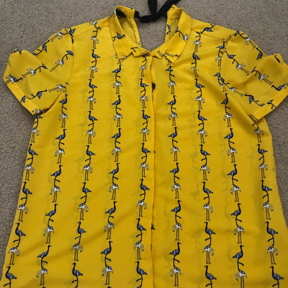 Zara Flamingo yellow Tops Size:M